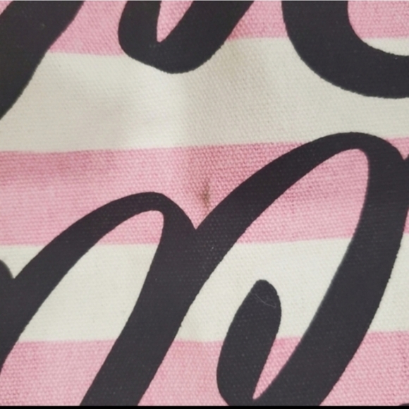 Victoria's secret canvas  striped logo beach tote - Picture 8 of 9